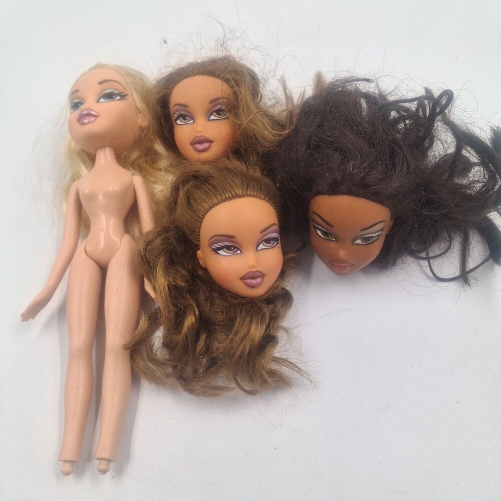 2001 Bratz Doll Replacement Heads Lot of 4 Chloe Sasha & Yasmin